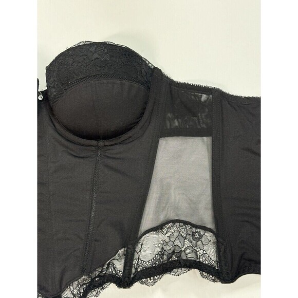 H&M Corset Womens 10 Black Lace Underwire Stretch - Picture 6 of 10
